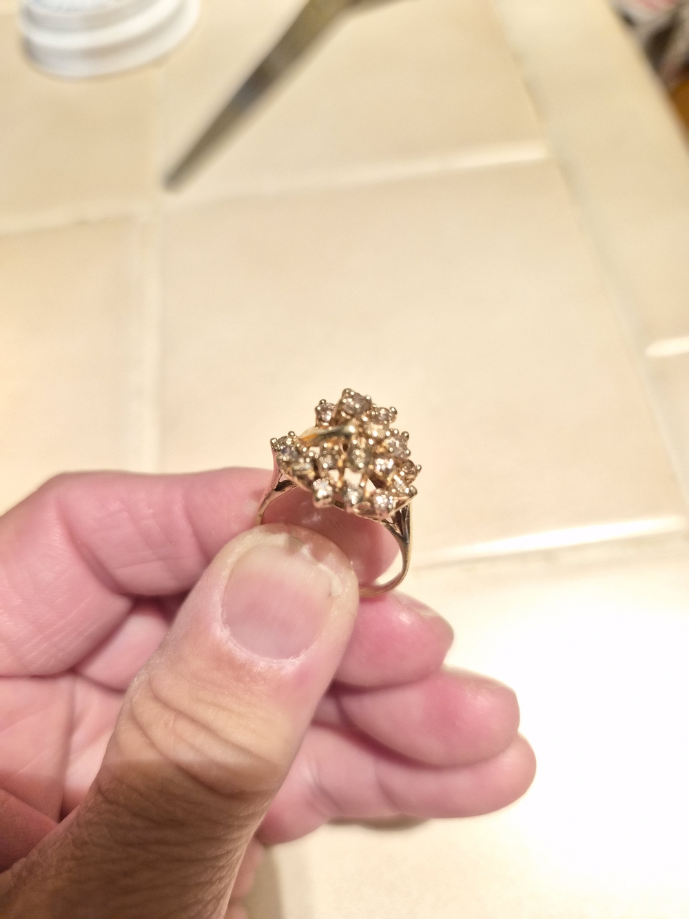 Gold Cluster Cocktail Ring - Women's Jewelry